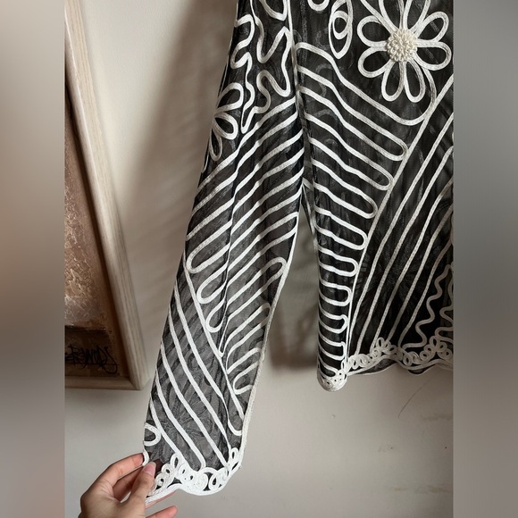 JAGUAR Vintage Sheer Embroidered Mesh Cardigan - Picture 6 of 8